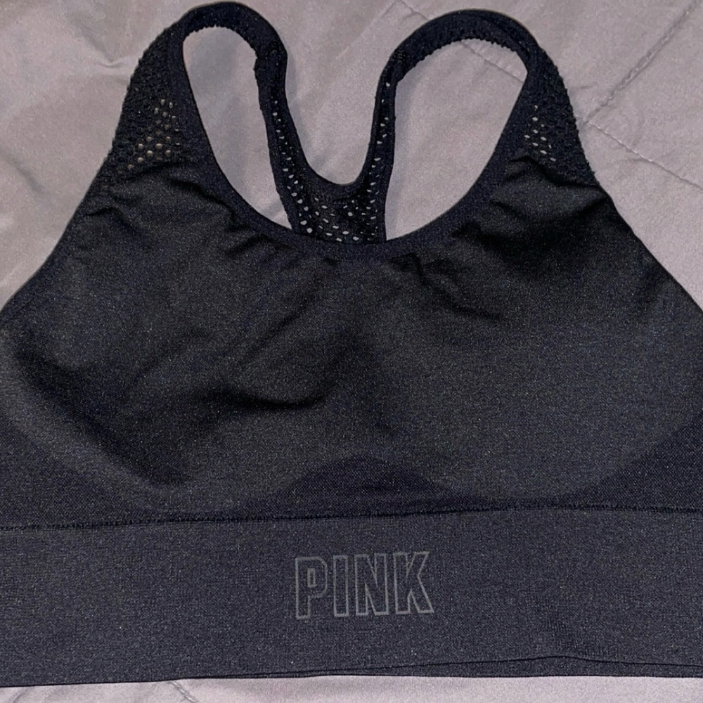PINK Victoria's Secret Midnight Black Sports Bra